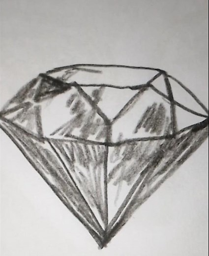 How to Draw a Realistic 3D Diamond | Easy Pencil Sketch Tutorial #shorts