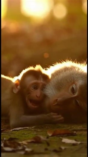 Poor Monkey Cries for His Sick Mother 😢🐵 #animals