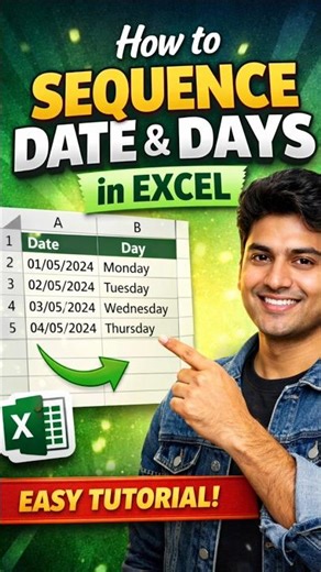 Auto-fill Date & Days in Excel in seconds💫⭐ #viral #trending #excel #shorts #youtubeshorts