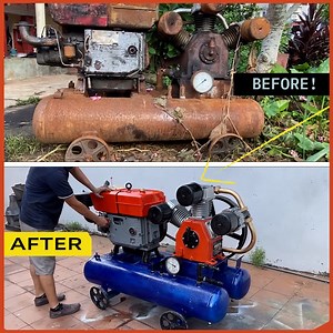 5K views · 11 reactions | Full Restoration of Diesel Engine Pneumatic Compressor | Genius Inventions | Facebook