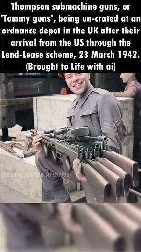 1942 Tommy guns Brought to Life | HD Animated Colorized Photographs