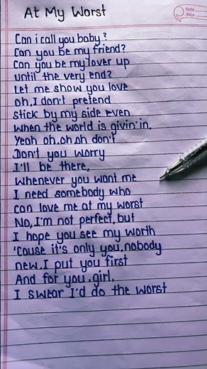 At My Worst Song Lyrics Shorts #atmyworstlyrics #atmyworst #lyrics