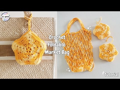 Crochet Foldable Market Bag Tutorial | DIY Market Bag