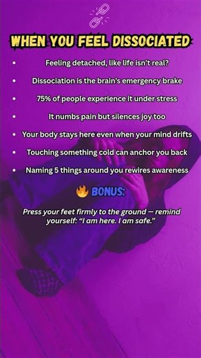 🧠 This Will Help When Dissociation Takes Over #selfcare #motivation #mentalhealth #shorts #foryou