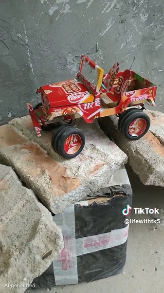 Creative 4x4 Car Made from Recycled Cans