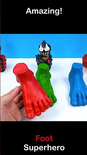 Making Foot Superheroes Spider-man, Hulk, Captain America with Polymer Clay #Short