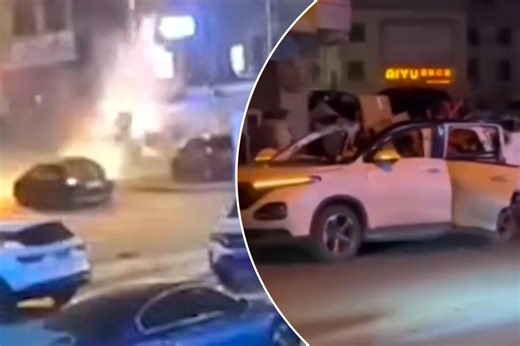 Car ripped to pieces by huge explosion