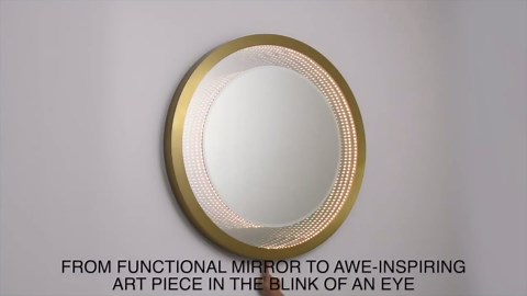 NOVA of California Starfall Vanishing Infinity LED Round Wall Mirror in Gunmetal