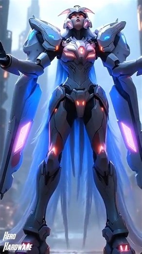 Futuristic Female Mecha Warrior