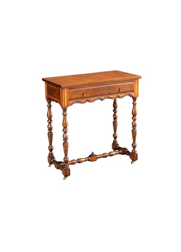 Antique 1930's Walnut & Mahogany Single Drawer Turned Leg Entry Console Table on Casters - Etsy