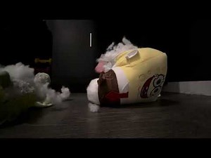 Destroying and trampling a stuffed animal