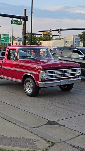 Ford Ranger Red Classic Pickup Truck Drive By Engine Sound