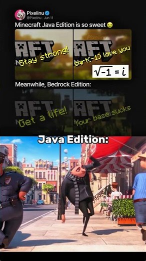 Minecraft Java Edition 🤓 Vs Minecraft Bedrock Edition ☠️ #minecraft #roblox