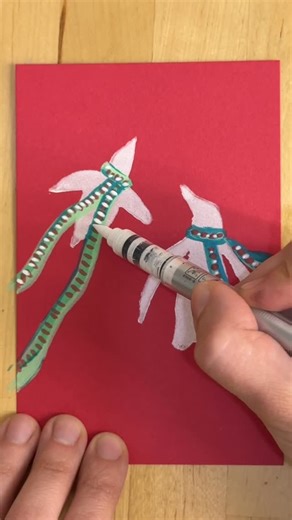 Gloria Carnevale on Instagram: "It’s that time of year again! Happy holidays! This is year three of my annual holiday art series, and this season features festive penguins! They are printed in white, black or red ink on either gold, red or kraft paper. Every scarf is hand-painted using my paint markers, so no two are the same. Here’s a little peek at the process and the 100+ pieces that came together for this year’s holiday collection. Feeling grateful to keep this tradition going. #holidayart #