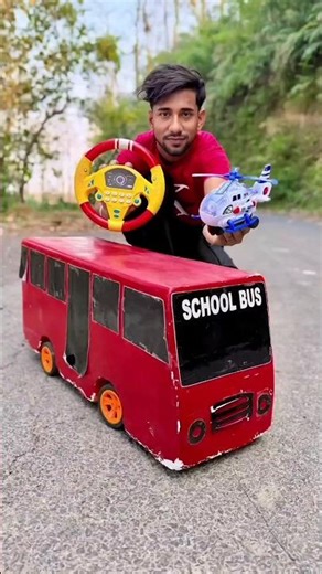 Air Force Toy Helicopter and Rc Bus Red 😀 #ytshorts #shorts