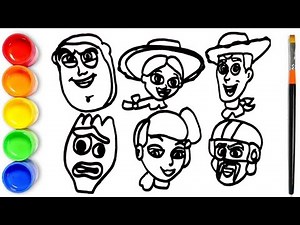 How to draw Toy Story Characters | Woody, Jessie, Buzz Lightyear, Forky, Bo Peep | TOY STORY