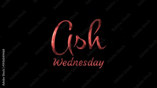 Ash wednesday text in decorative red font. Suitable for social media posts, church announcements, flyers, and religiousthemed designs. Ideal for lenten season promotions.