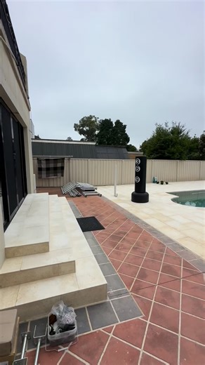 Our sans souci back yard blitz tiling complete now onto the Versi clad #versiclad #sanssouci #backyardblitz #building #backyardideas #backyardrenovation | Curtis Constructions | Facebook