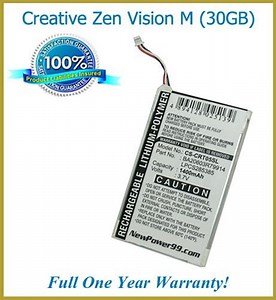 Creative Labs Zen Vision M 30GB Battery Replacement Kit with Tools, Video Instructions and Extended Life Battery