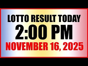 Lotto Result Today 2pm Draw November 16 2025 Swertres EZ2 PCSO