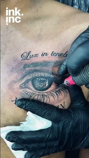 Hyper-Realistic Eye Tattoo with Roman Numerals | Black and Grey Realism Tattoo