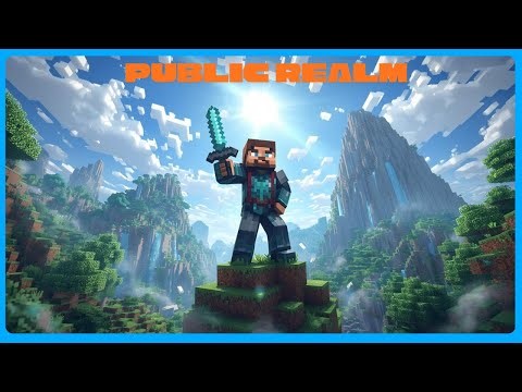 Minecraft Bedrock PUBLIC Realm Link In DESCRIPTION 🔴LIVE🔴 ( No Commentary )