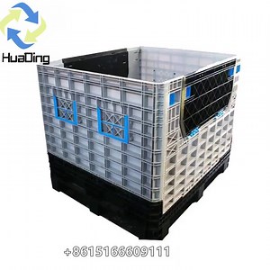 Heavy Duty Loading Large Plastic Pallet Box Foldable Collapsible Virgin HDPE Industry Pallet Box