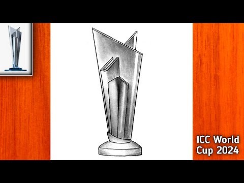 T20 world cup 2024 trophy drawing || How to draw t20 world cup 2024 trophy || T20 world cup 2024