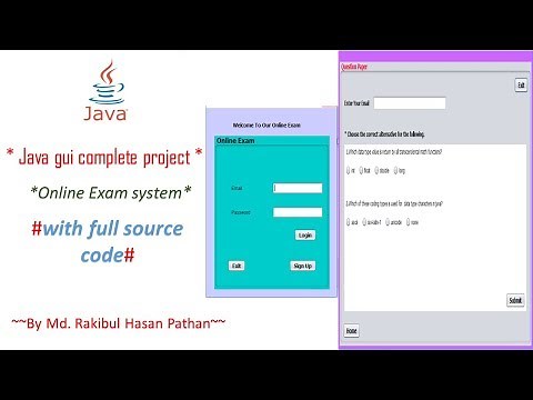 Java gui complete project Online Exam or java gui project or java gui