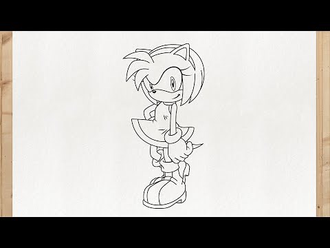 How to draw AMY ROSE from Sonic (Boom and hedgehog) - step by step easy