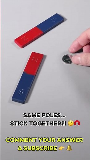 Can Same Poles Stick Together?🤯 🧲 | Magnet + Coin Trick #scienceexperiment #physics