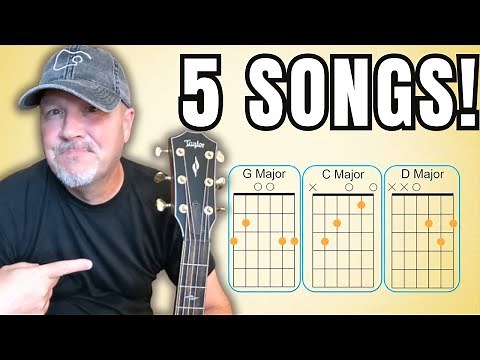 Learn 5 Songs FAST with G, C, and D | Easy Guitar Tutorial