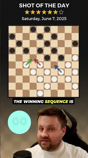 Shot of the Day – June 7, 2025 ➡️ Learn How to Play Checkers at www.worldofcheckers.com