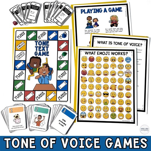 Tone of Voice Games, Kids Social Skills, SEL Game, Homeschool Activity, Emotional Learning, Memory Game, Counselor Resource, Pragmatic - Etsy