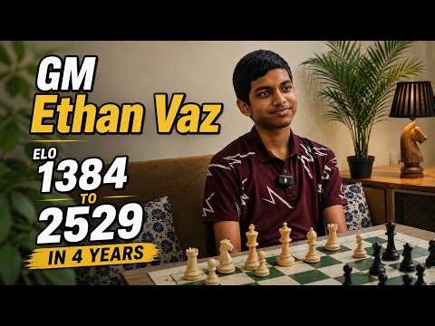 From Elo 1384 to 2529 in just 4 years | Story of India's 96th GM 14-year-old Ethan Vaz