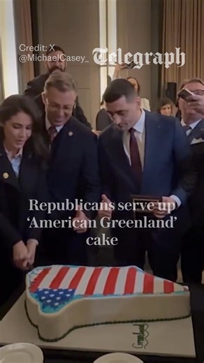 🔴 Trump supporters celebrate US deal at Kennedy Center event and dub Arctic territory America’s ‘51st state’ Read the full story below 🔗 https://www.telegraph.co.uk/us/politics/2026/01/22/republicans-serve-american-greenland-cake-trump-deal/?WT.mc_id=tmgoff_fb_photo_american-greenland-cake-trump-deal/ | The Telegraph