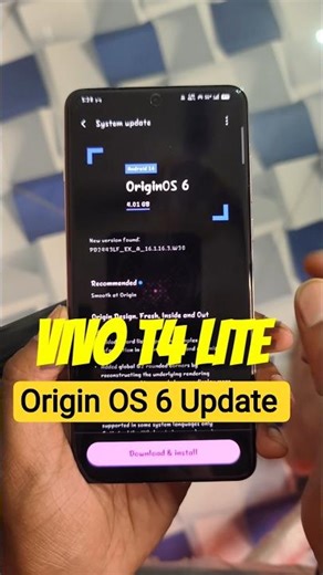 Vivo T4 Lite Origin OS 6 Update Received #vivo #shorts #viral #update #android16 #softwareupdate