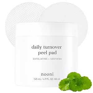 NOONI Facial Toner Pads - Glycolic Acid Exfoliating Pads 80 EA | AHA(Glycolic Acid, Lactic Acid), Pore Pad, Glass Skin, Reduces Fine lines with Panthenol & Hydrating Serum, Korean Skin Care, Kbeauty
