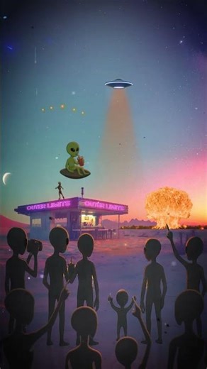 Atomic UFO 👽 - #animation #retro #shortvideo #cartoon #ufo #aliens