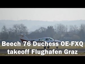 Beech 76 Duchess takeoff Flughafen Graz | OE-FXQ