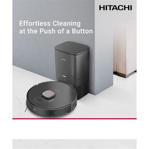 2.5K views · 20 reactions | Experience dust-free living in every corner of your home with the Hitachi Robot Vacuum Cleaner. Featuring powerful 5,000 Pa suction, an impressive 4-hour battery life, and LDS Navigation technology that intelligently maps and memorizes 5 multi-level floor plans. Plus, the dust bag only needs emptying every 90 days, giving you more time to relax. ​ #Hitachi #HomeAppliances #HitachiHomeAppliances #RobotVacuumCleaner | Hitachi Home Appliances | Facebook