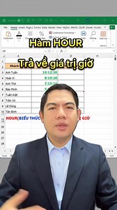 Hàm HOUR trong Excel #dattinhoc #hocexcelonline #hamexcel #excelcoban | Đạt Tin Học | Facebook