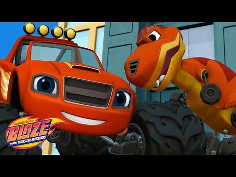 Blaze Saves Fluffy The Dinosaur 🦖 ! | Blaze and the Monster Machines