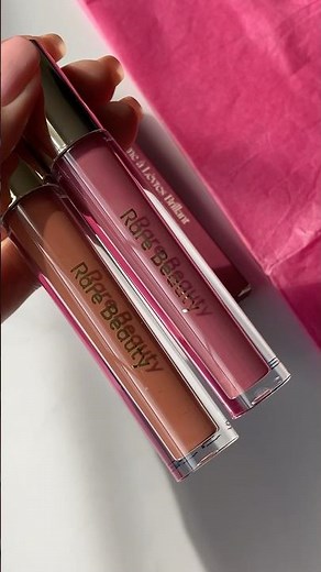Rare Beauty Stay Vulnerable Glossy Lip Balm swatches | Nearly Neutral and Nearly Mauve🌺 #rarebeauty