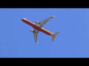 DHL Boeing 767 take-off - filmed from the ground