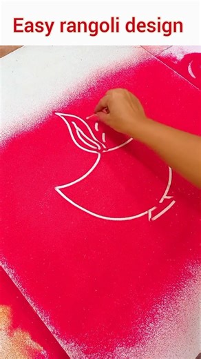 Diya rangoli | Diya drawing | Easy rangoli design | Diwali rangoli design #shorts #viral #rangoli