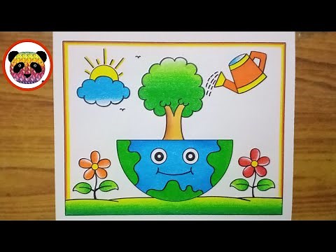 Earth Day Drawing / World Earth Day Drawing / Save Earth Poster Drawing / Environment Day Drawing