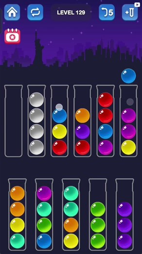 Ball Sort Puzzle Level 129 #youtubeshorts #youtube #yt #shorts #games #colors #viral #music #gaming