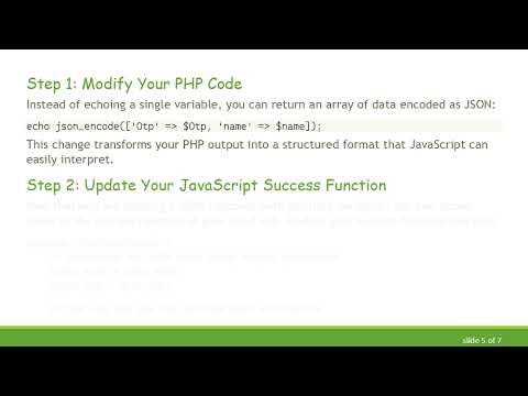 How to Seamlessly Pass Multiple Variables from PHP to JavaScript Using AJAX