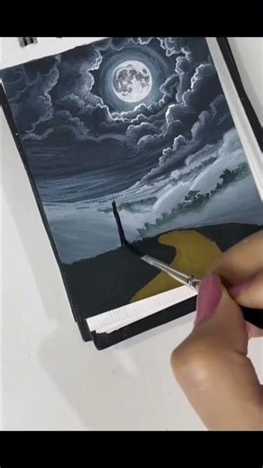 Master Moonlit Lighthouse Art: Acrylic Drawing Tutorial